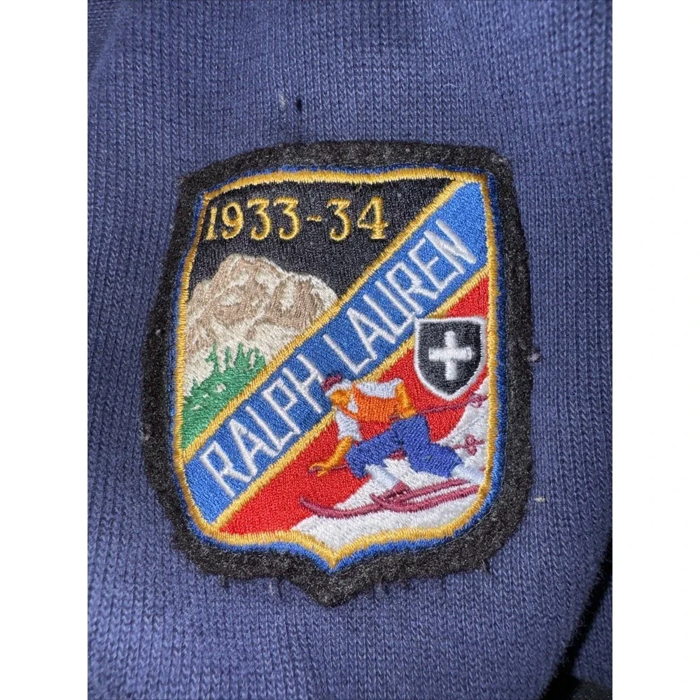 Polo Ralph Lauren Quarter‎ Zip Mens XXL Navy Blue Ski Patch Big Pony Pullover